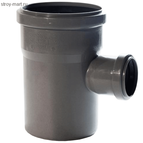 Тройник PP-H серый в/к Дн 75x50x90° б/нап Ostendorf 113410