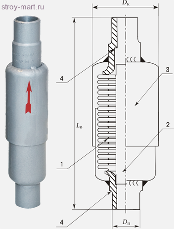 Компенсатор осевой Ду 40 под приварку Протон А AWM.16.0040. 0040