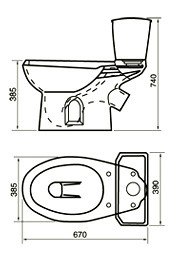 Унитаз-компакт Элисса-Н белый боковой подвод косой выпуск в комплекте Оскол - 4606034143285 Унитаз-компакт Элисса-Н белый боковой подвод косой выпуск в комплекте Оскол - 4606034143285