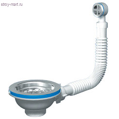 Перелив для мойки нерж/сетка 1/2х115мм прямоугольн верт/выпуск АНИ Пласт N305