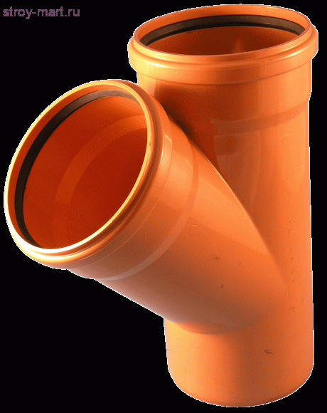 Тройник канализационный - коричневый НПВХ Дн250x250 90гр.