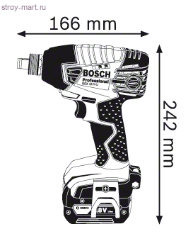 Аккумуляторный ударный шуруповерт/гайковерт Bosch GDX 18 V-LI Professional - 06019B8104 Аккумуляторный ударный шуруповерт/гайковерт Bosch GDX 18 V-LI Professional - 06019B8104