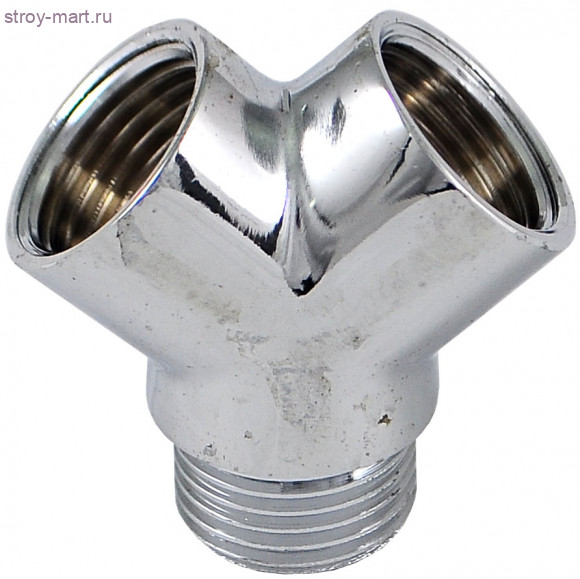 Тройник латунь кос хром Ду 15 ВР/ВР/НР Faro STC 5652 - 4606034006795 Тройник латунь кос хром Ду 15 ВР/ВР/НР Faro STC 5652 - 4606034006795