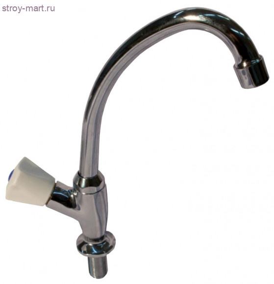 Кран настольный ЦС11/2 Стандарт р/затвор короткий излив пласт маховик Подольск - 4606034142714