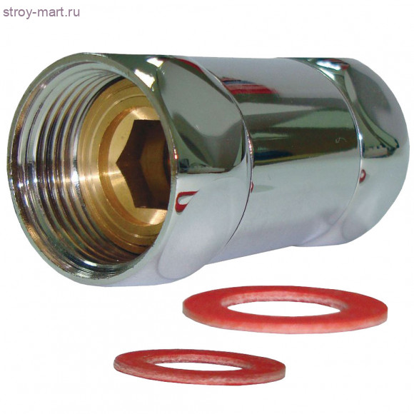 Соединитель для полотенцесушителя латунь Ду 25 нак. гайка 5906 хром 0003-05 - 4606034154595 Соединитель для полотенцесушителя латунь Ду 25 нак. гайка 5906 хром 0003-05 - 4606034154595