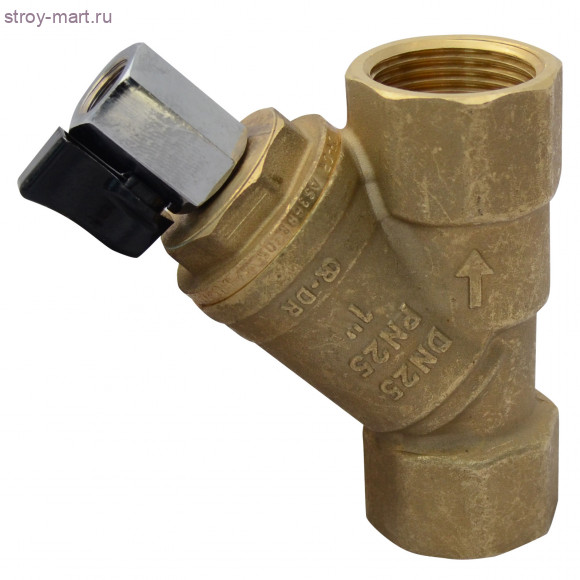 Фильтр сетчатый латунь FVR-D с краном для промывки Ду 25 Ру25 ВР/ВР Danfoss 065B8243 Фильтр сетчатый латунь FVR-D с краном для промывки Ду 25 Ру25 ВР/ВР Danfoss 065B8243