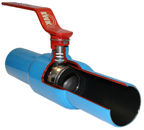 Кран шаровой цельносварной фланцевый стальной  - 11с69п EМКА gas Ру25 Ду100/80