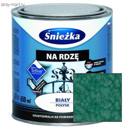 Грунт-эмаль по ржавчине 3 в 1 «Sniezka» темно-зеленый-молотковый эффект 0,65 л. (8 шт/уп.) / Польша - С-000088570 Грунт-эмаль по ржавчине 3 в 1 «Sniezka» темно-зеленый-молотковый эффект 0,65 л. (8 шт/уп.) / Польша - С-000088570