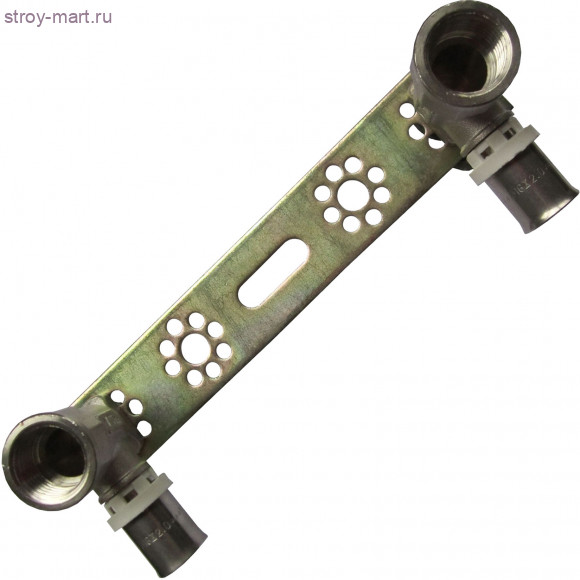 Водорозетка с монтажной планкой Дн 16х1/2 ВР пресс STC 6530 - 4606034154625 Водорозетка с монтажной планкой Дн 16х1/2 ВР пресс STC 6530 - 4606034154625