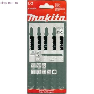 Пилки д\лобзика 5шт,L2,HCS\HSS,132\4.2мм,рез-90мм - A-86309