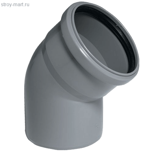 Отвод PP-H серый Дн 125х45° б/нап в комплекте Ostendorf 116120 Отвод PP-H серый Дн 125х45° б/нап в комплекте Ostendorf 116120
