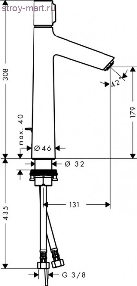 Смеситель для раковины 190, однорычажный, со сливным гарнитуром Talis Select S 72044000 Смеситель для раковины 190, однорычажный, со сливным гарнитуром Talis Select S 72044000