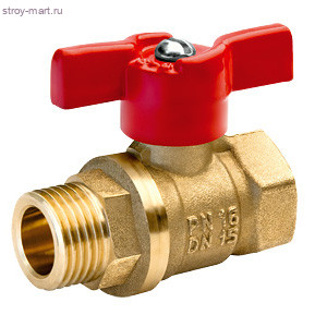 Кран шаровой латунь 11б27п1 А31/1 Ду 15 ВР/НР бабочка БАЗ А311мр - 4606034158319 Кран шаровой латунь 11б27п1 А31/1 Ду 15 ВР/НР бабочка БАЗ А311мр - 4606034158319