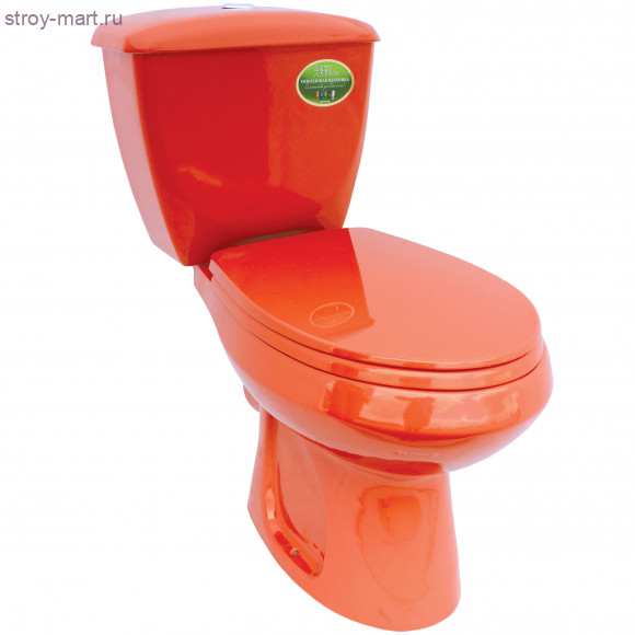 Унитаз-компакт Элисса красный косой выпуск в комплекте Оскол - 4606034157374 Унитаз-компакт Элисса красный косой выпуск в комплекте Оскол - 4606034157374