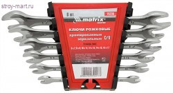 Набор ключей, Matrix, 6-17 мм, 6 шт., рожковых, зерк. хромирование, сталь-CrV / 15236 - С-000095649 Набор ключей, Matrix, 6-17 мм, 6 шт., рожковых, зерк. хромирование, сталь-CrV / 15236 - С-000095649