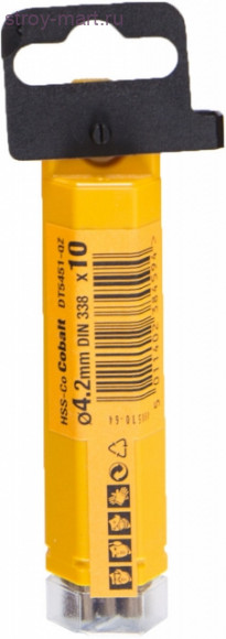 Сверло д\металла HSS-CО, 4.2х43х75мм,10шт,Extreme - DT 5451 Сверло д\металла HSS-CО, 4.2х43х75мм,10шт,Extreme - DT 5451