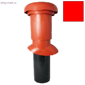 Вентиляционная насадка с противоосадочным колпаком, ПВХ, красный - С-000116048 Вентиляционная насадка с противоосадочным колпаком, ПВХ, красный - С-000116048