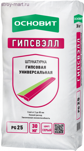 Штукатурка Гипсовая Основит Гипсвэлл Т - 25 30 кг (40 шт/под) - С-000018775 Штукатурка Гипсовая Основит Гипсвэлл Т - 25 30 кг (40 шт/под) - С-000018775