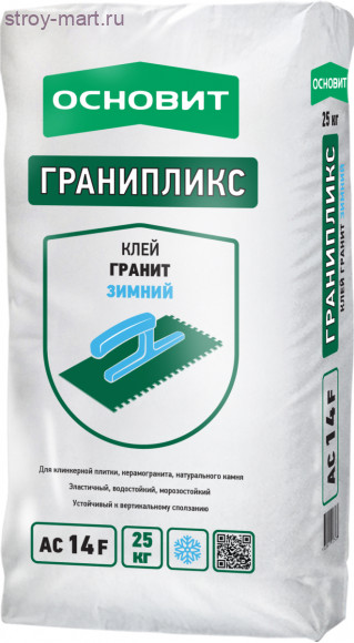 Плиточный Клей Гранит Основит Гранипликс АС14 F (зимний) 25 кг (60 шт/под) - С-000122099 Плиточный Клей Гранит Основит Гранипликс АС14 F (зимний) 25 кг (60 шт/под) - С-000122099