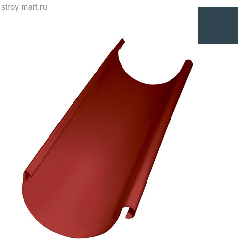 Grandline, Желоб полукруглый, 125 мм, 3 м, RAL 7024 серый - С-000103622 Grandline, Желоб полукруглый, 125 мм, 3 м, RAL 7024 серый - С-000103622