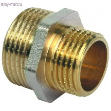 Ниппель латунь переходн никель Ду 15х20 НР БАЗ - 027-9730 Ниппель латунь переходн никель Ду 15х20 НР БАЗ - 027-9730