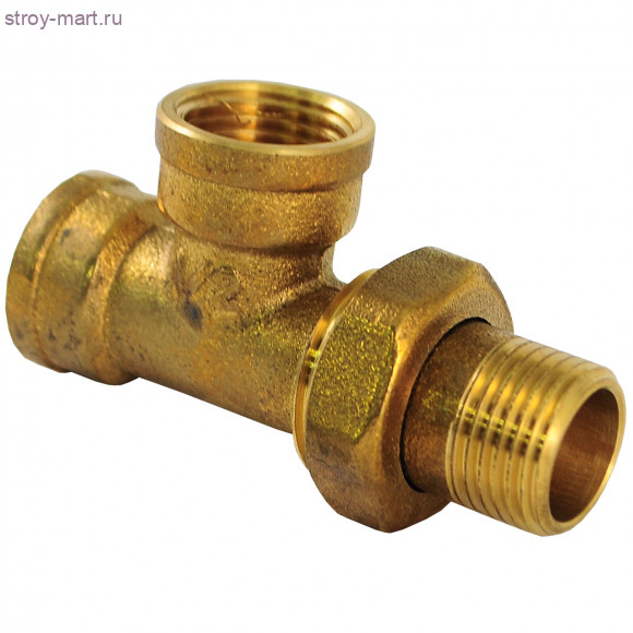 Тройник латунь Ду 15 ВР/ВР/нак. гайка Faro STC 5662 - 4606034006863 Тройник латунь Ду 15 ВР/ВР/нак. гайка Faro STC 5662 - 4606034006863