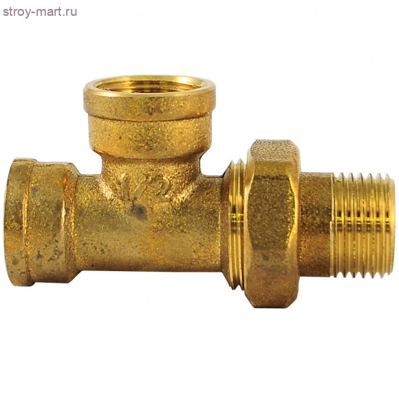 Тройник латунь Ду 15 ВР/ВР/нак. гайка Faro STC 5662 - 4606034006863 Тройник латунь Ду 15 ВР/ВР/нак. гайка Faro STC 5662 - 4606034006863