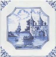 Английский Делфт Декор Крепость 5221\3F 20х20 Английский Делфт Декор Крепость 5221\3F 20х20