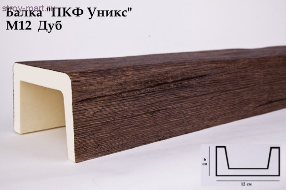 Балка М12-Дуб 60х120х3000мм Балка М12-Дуб 60х120х3000мм