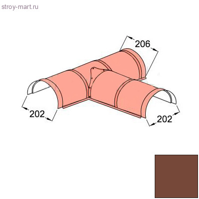 Конек полукруглый Т-образный Decra Classic/Roman Тик - С-000113390 Конек полукруглый Т-образный Decra Classic/Roman Тик - С-000113390