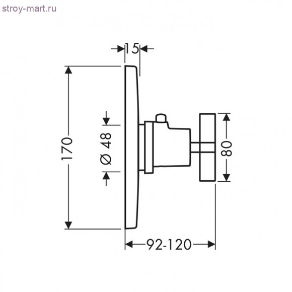 Термостат, с крестовой рукояткой, СМ Axor Citterio 39715000 Термостат, с крестовой рукояткой, СМ Axor Citterio 39715000