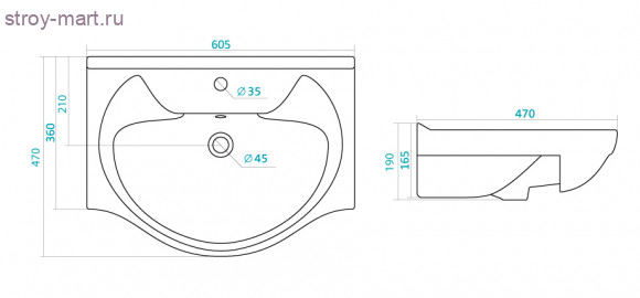 Умывальник Антик-55 Santek 1.WH11.0.186 Умывальник Антик-55 Santek 1.WH11.0.186