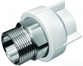 Муфта комбинированная c наружной резьбой полипропиленовая - белая напорная комб.PP-R DN25x3/4' Муфта комбинированная c наружной резьбой полипропиленовая - белая напорная комб.PP-R DN25x3/4'