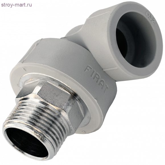 Угольник PP-R серый Дн 32х3/4 НР Firat - 4606034033197