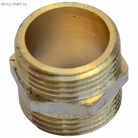 Ниппель латунь никель Ду 20 аналог STC НР - 027-8239 Ниппель латунь никель Ду 20 аналог STC НР - 027-8239