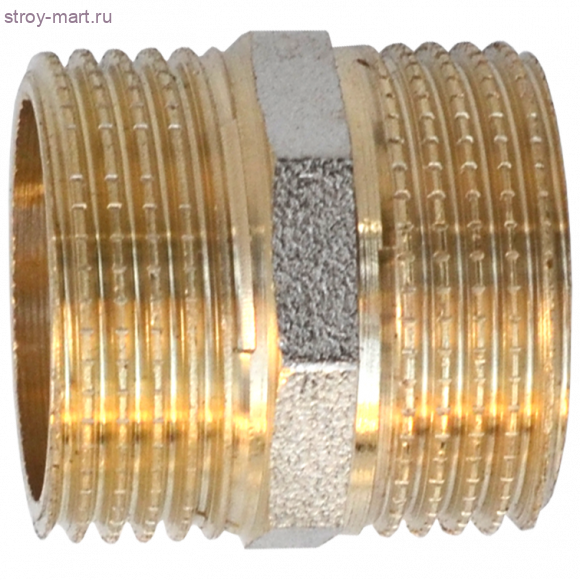 Ниппель латунь никель Ду 20 аналог STC НР - 027-8239 Ниппель латунь никель Ду 20 аналог STC НР - 027-8239