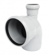 Отвод PP-H серый с выходом Дн 110х50х45° б/нап правый в комплекте РосТурПласт 11350 Отвод PP-H серый с выходом Дн 110х50х45° б/нап правый в комплекте РосТурПласт 11350