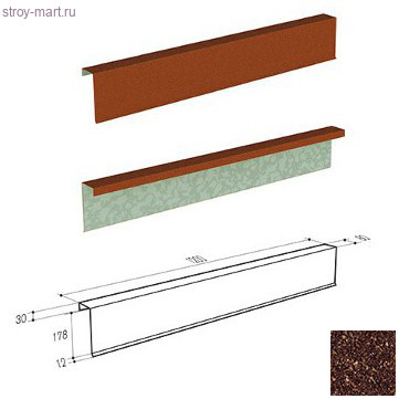 Фронтонная планка широкая Gerard, L=1,2 м (Bark 687) - С-000115584 Фронтонная планка широкая Gerard, L=1,2 м (Bark 687) - С-000115584