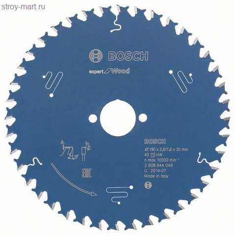 Цирк диск Expert for Wood 190x30x2.6/1.6x40T - 2608644048 Цирк диск Expert for Wood 190x30x2.6/1.6x40T - 2608644048