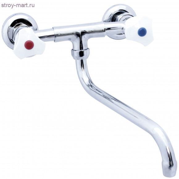Смеситель настенный для мойки ЦС 294К к/затвор н/излив Подольск пл/маховик - 026-0936 Смеситель настенный для мойки ЦС 294К к/затвор н/излив Подольск пл/маховик - 026-0936