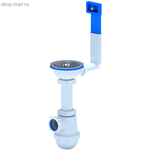 Сифон для мойки нерж/сетка 3 1/2х40 бутылочный с переливом АНИ Пласт A0145 -4607057960828