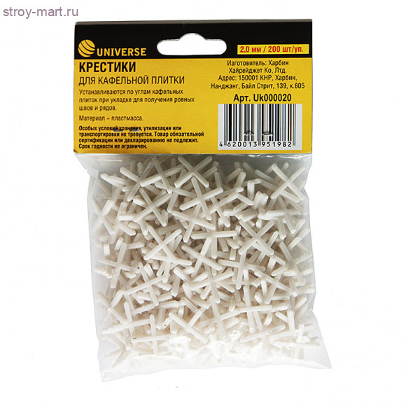 Крестики д/плитки «Universe» 3,0мм 150шт / UK000030 - С-000123315 Крестики д/плитки «Universe» 3,0мм 150шт / UK000030 - С-000123315