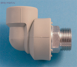 Угольник PP-R серый Дн 32х1 НР под ключ Firat - 4606034033210