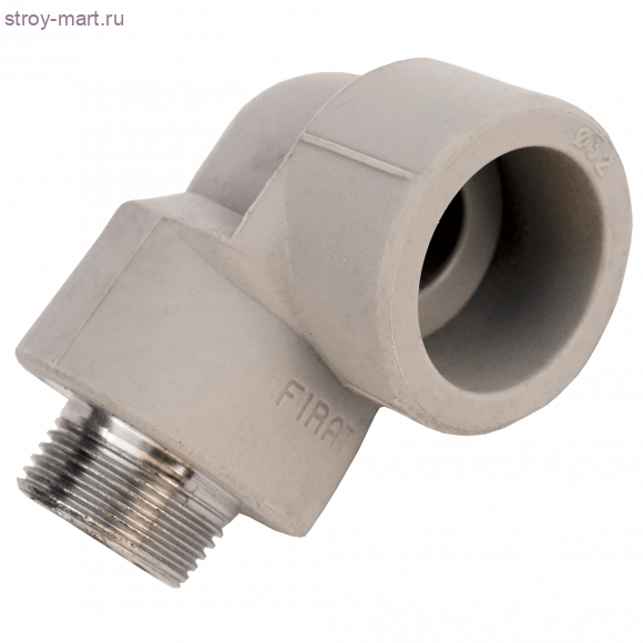 Угольник PP-R серый Дн 32х1 НР под ключ Firat - 4606034033210