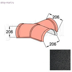 Y-образный элемент полукруглого конька конечный Decra Classic/Roman Антрацит - С-000113110 Y-образный элемент полукруглого конька конечный Decra Classic/Roman Антрацит - С-000113110