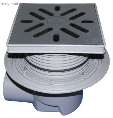 Трап дворовый горизонт Ду 110 с решеткой ПП HL 615 Трап дворовый горизонт Ду 110 с решеткой ПП HL 615