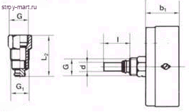 Термоманометр ТМТБ осевой Дк80 1,6МПа L=46мм 120C Росма - 011-0086 Термоманометр ТМТБ осевой Дк80 1,6МПа L=46мм 120C Росма - 011-0086
