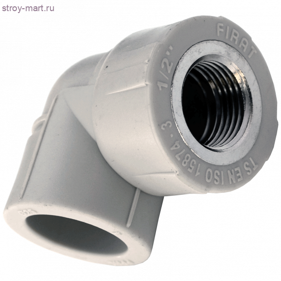 Угольник PP-R серый Дн 20х1/2 ВР Firat - 4606034033227 Угольник PP-R серый Дн 20х1/2 ВР Firat - 4606034033227