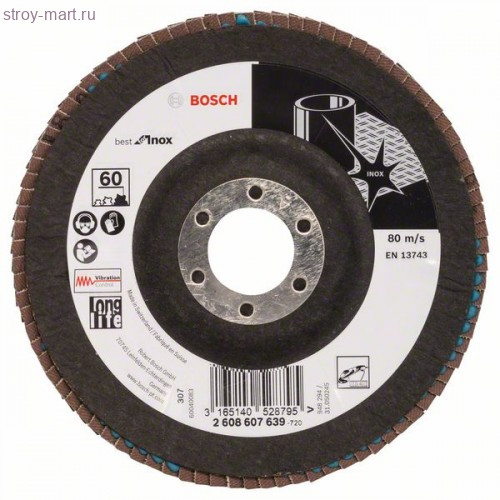 1 ЛЕПЕСТК.КРУГ НЕРЖ.125мм K60 B.f.Inox - 2608607639