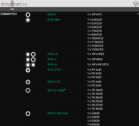 8100 SA 7 Набор насадок с трещоткой Zyklop Metal Push, переставной квадрат, 1/4 - WE-004017